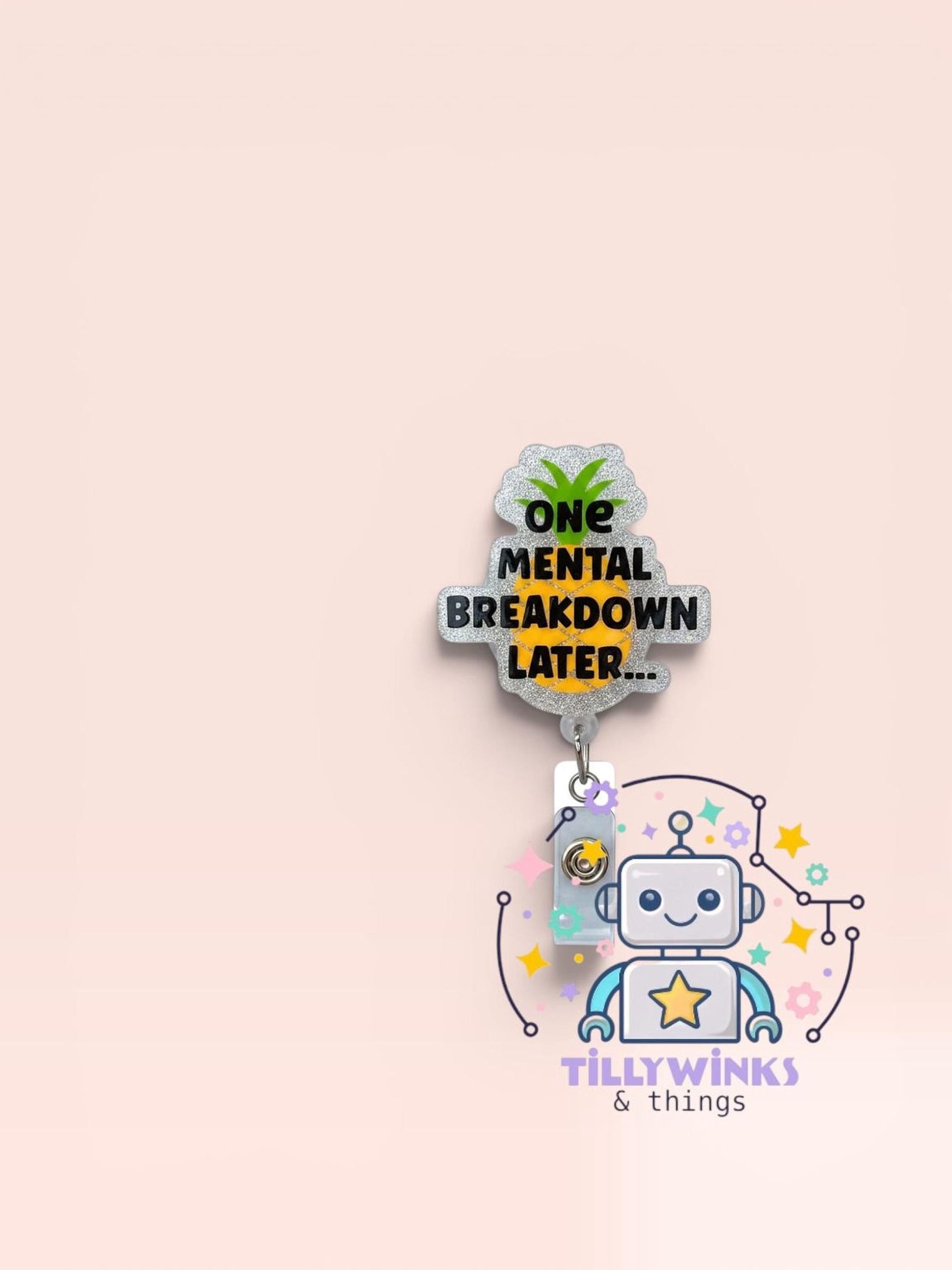 a robot with a humorous caption that reads "One mental breakdown later..."